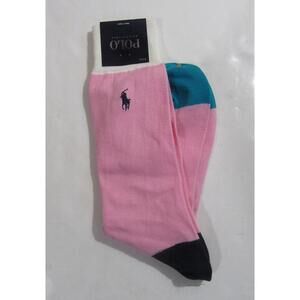 Polo Ralph Lauren Trouser Socks Pink Ivory and Blue 1 Single Pair